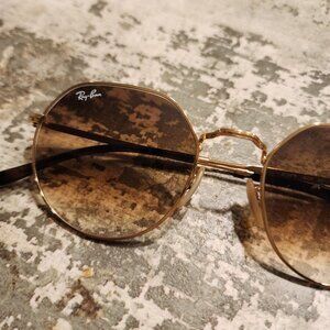 Ray-Ban Hexagonal Gold Sunglasses